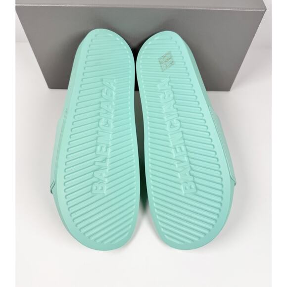 Size 11 - Balenciaga Mint Rubber Pool Sandals NEW! main image 9